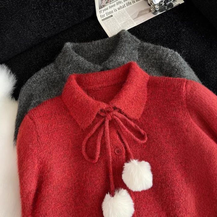 Damernas lekfulla cardigan med stor krage Mirla-Eva Jonsson