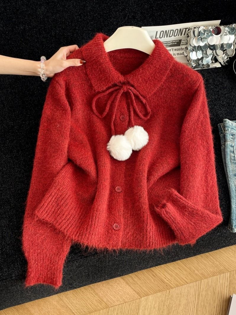 Damernas lekfulla cardigan med stor krage Mirla-Eva Jonsson