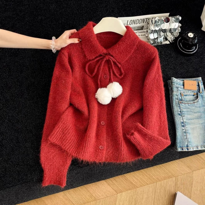 Damernas lekfulla cardigan med stor krage Mirla-Eva Jonsson