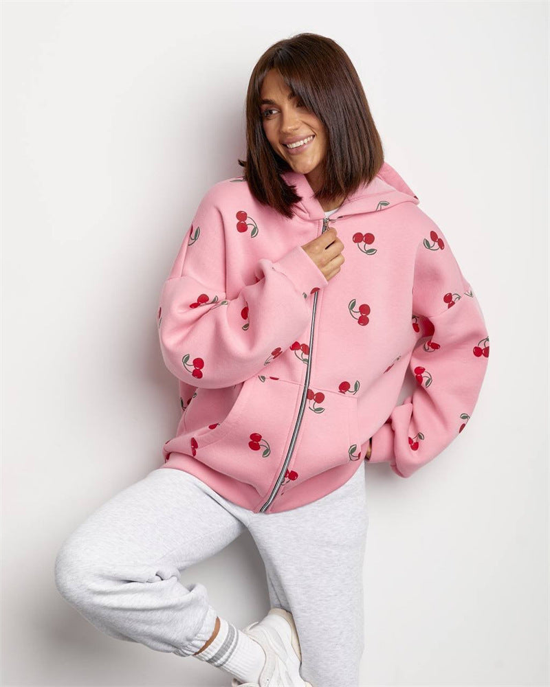 Damernas lekfulla hoodie med dragkedja Eva Jonsson-Eva Jonsson