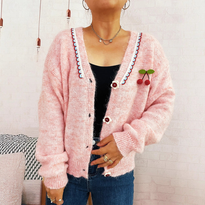 Damernas lekfulla kofta med färgglad knappdesign och hög komfort Eva Jonsson-Eva Jonsson