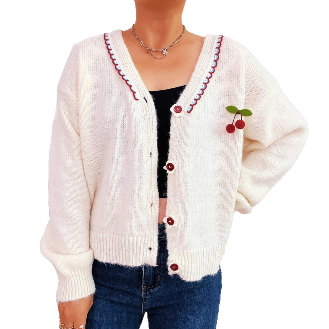 Damernas lekfulla kofta med färgglad knappdesign och hög komfort Eva Jonsson-Eva Jonsson