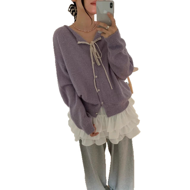 Damernas lekfulla kofta med slöjdprydnad Eva Jonsson-Eva Jonsson