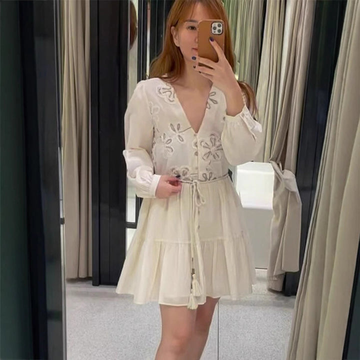 Damernas lekfulla maxiklänning med blommönster och midjeresår Eva Jonsson-Eva Jonsson