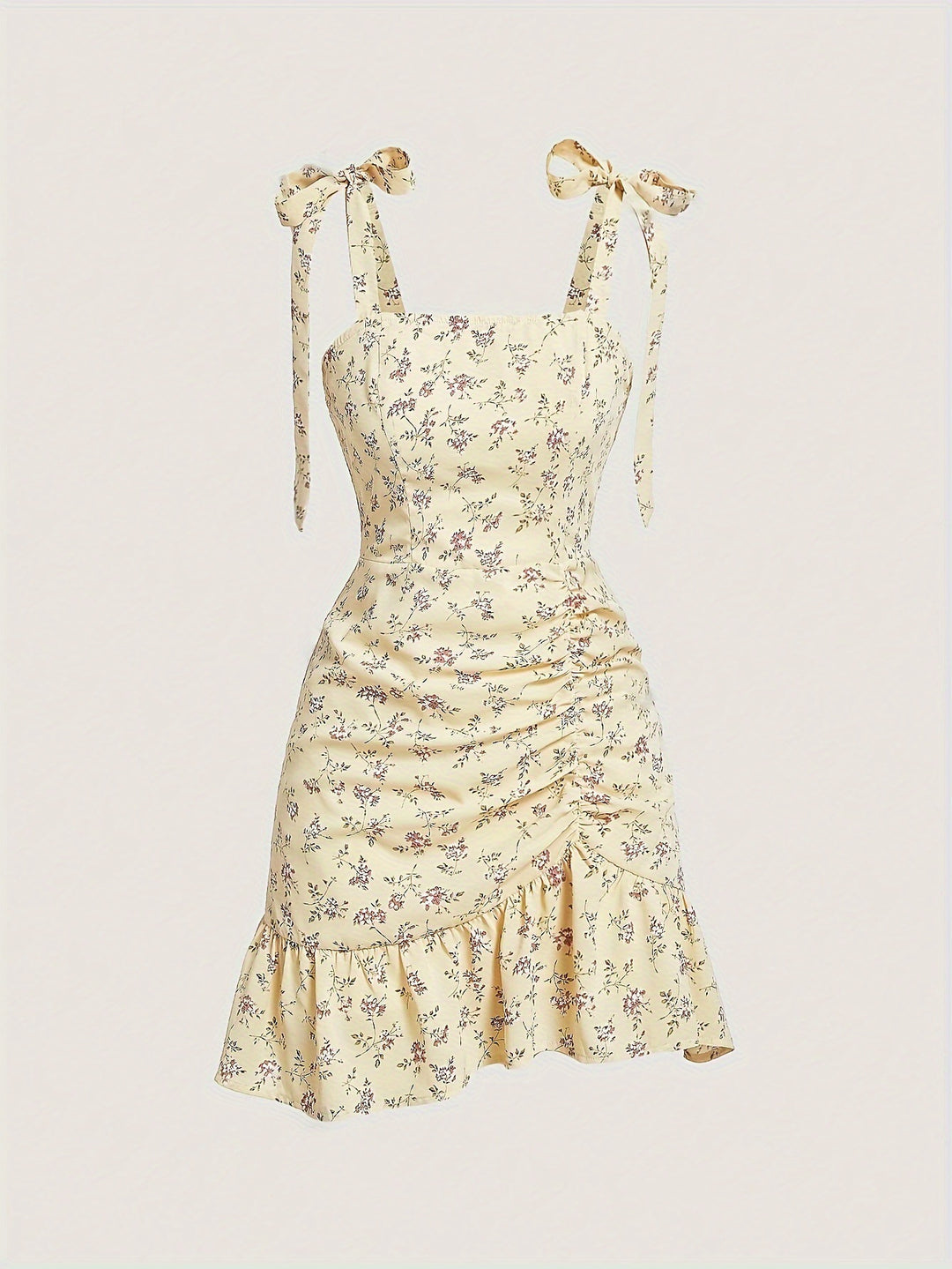 Damernas lekfulla mini-klänning med volangdetaljer och rosetter Eva Jonsson-Eva Jonsson