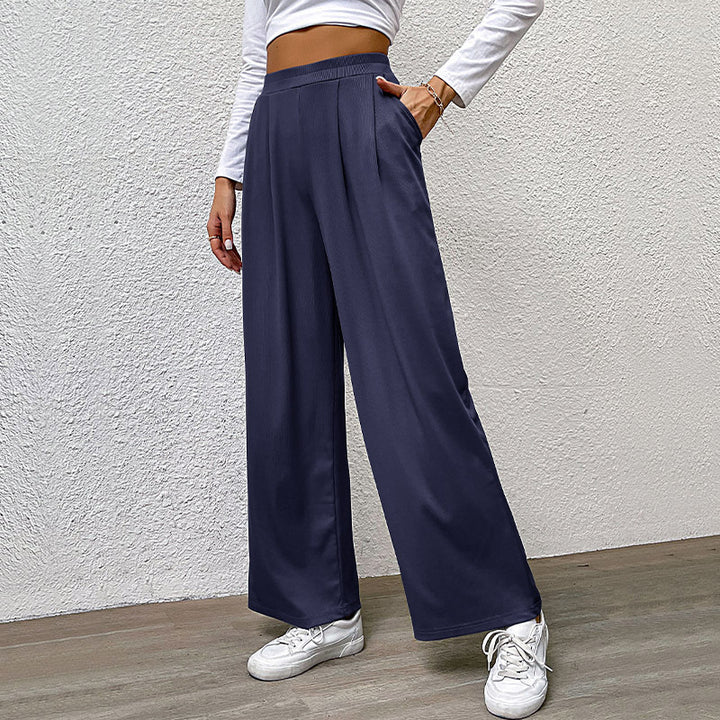 Damernas lösa chinos med elegant veck och hög midja Mirla-Eva Jonsson