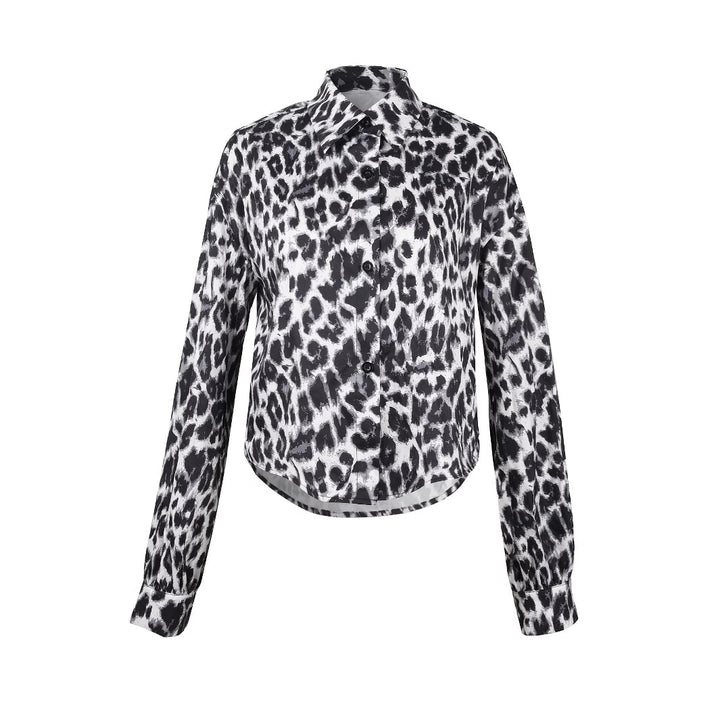 Damernas lösa djurmönster blusshirt med knut Eva Jonsson-Eva Jonsson