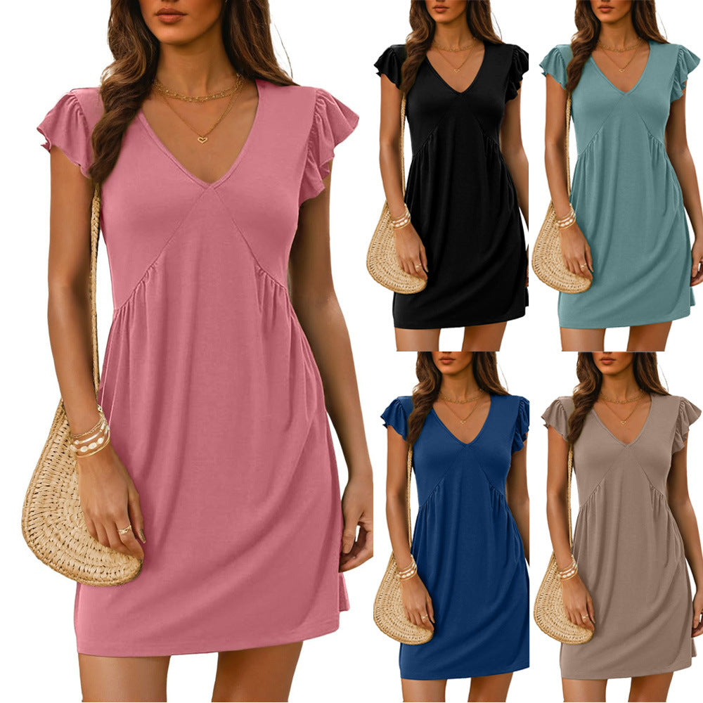 Damernas lösa sommarklänning med volangdetaljer Eva Jonsson-Eva Jonsson