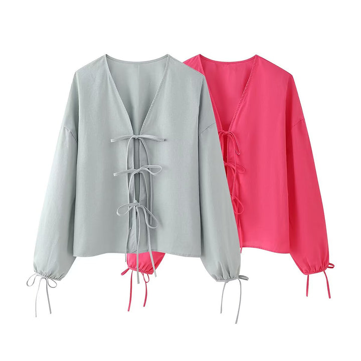 Damernas lösa topp med elegant snörningsdetalj Eva Jonsson-Eva Jonsson