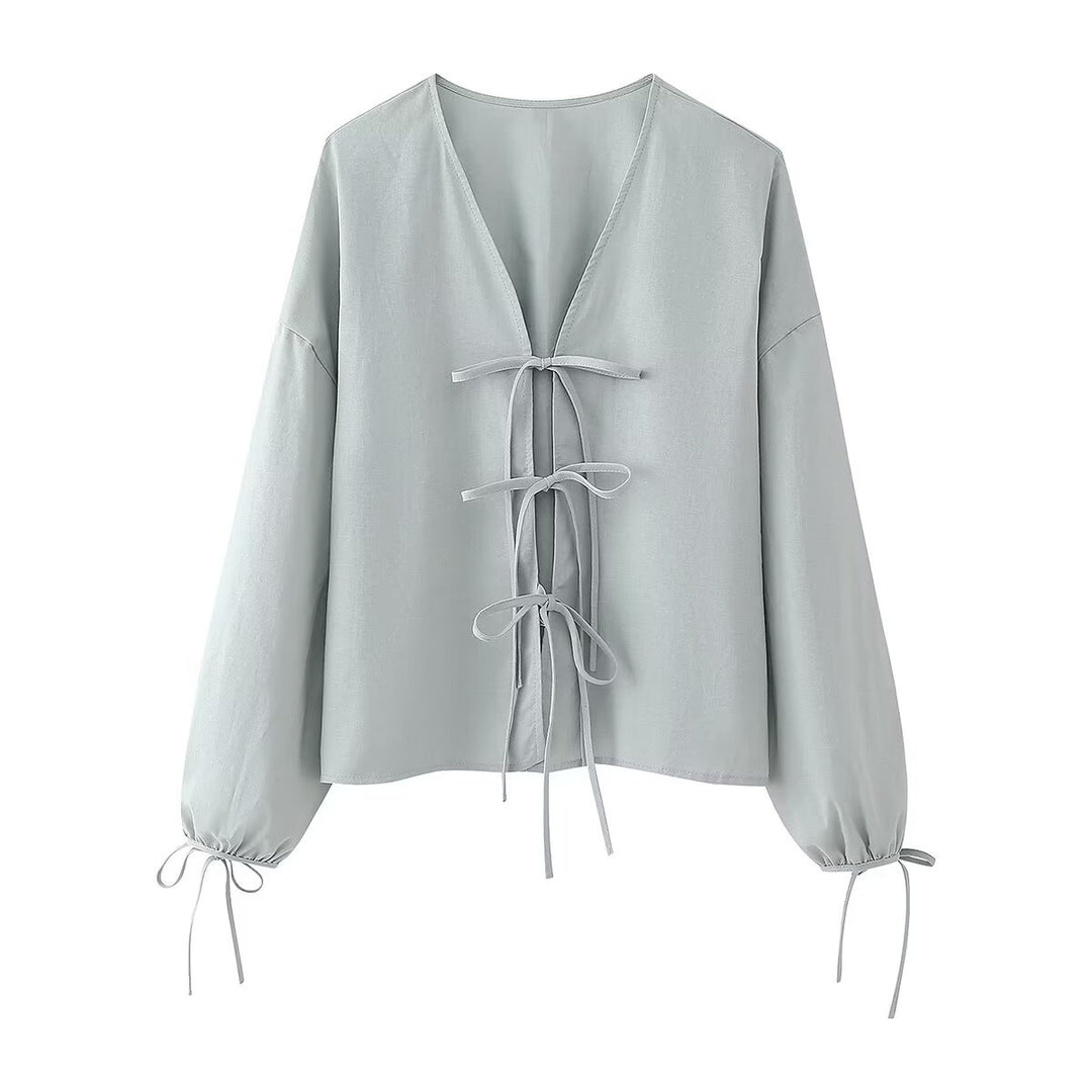 Damernas lösa topp med elegant snörningsdetalj Eva Jonsson-Eva Jonsson