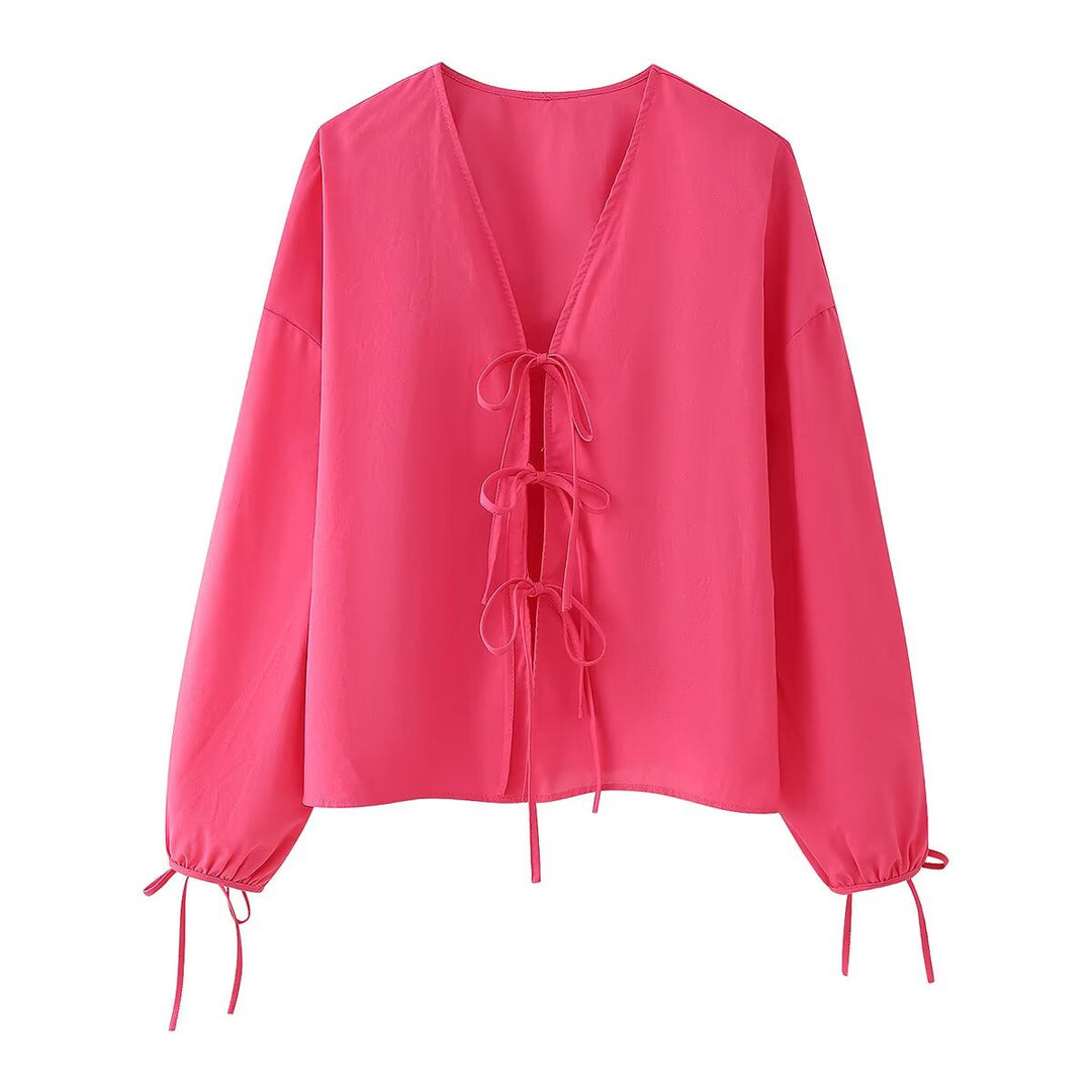 Damernas lösa topp med elegant snörningsdetalj Eva Jonsson-Eva Jonsson