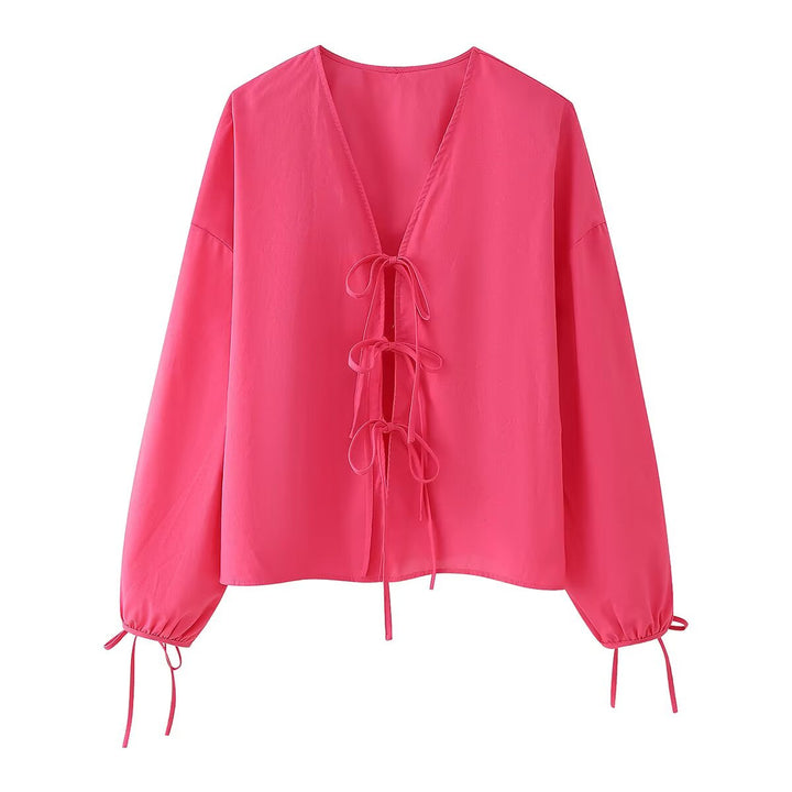 Damernas lösa topp med elegant snörningsdetalj Eva Jonsson-Eva Jonsson