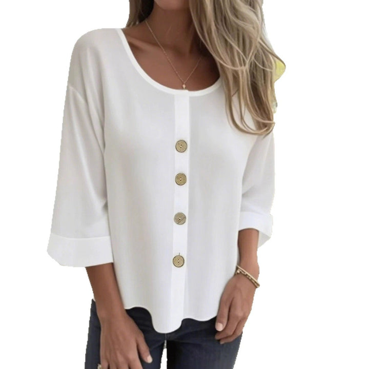 Damernas lösa topp med knappränder Eva Jonsson-Eva Jonsson