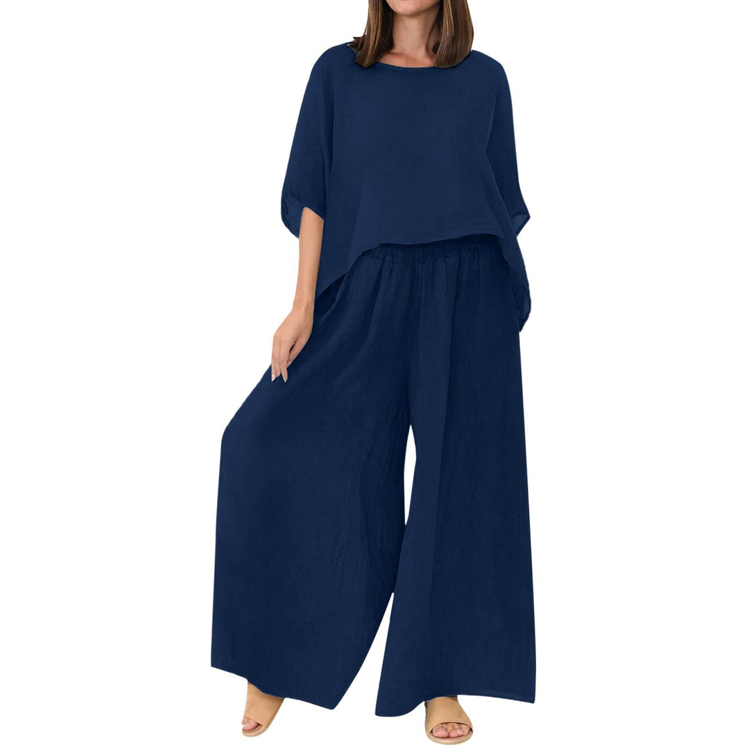 Damernas löst skuren lounge-set med kreativ topp Eva Jonsson-Eva Jonsson