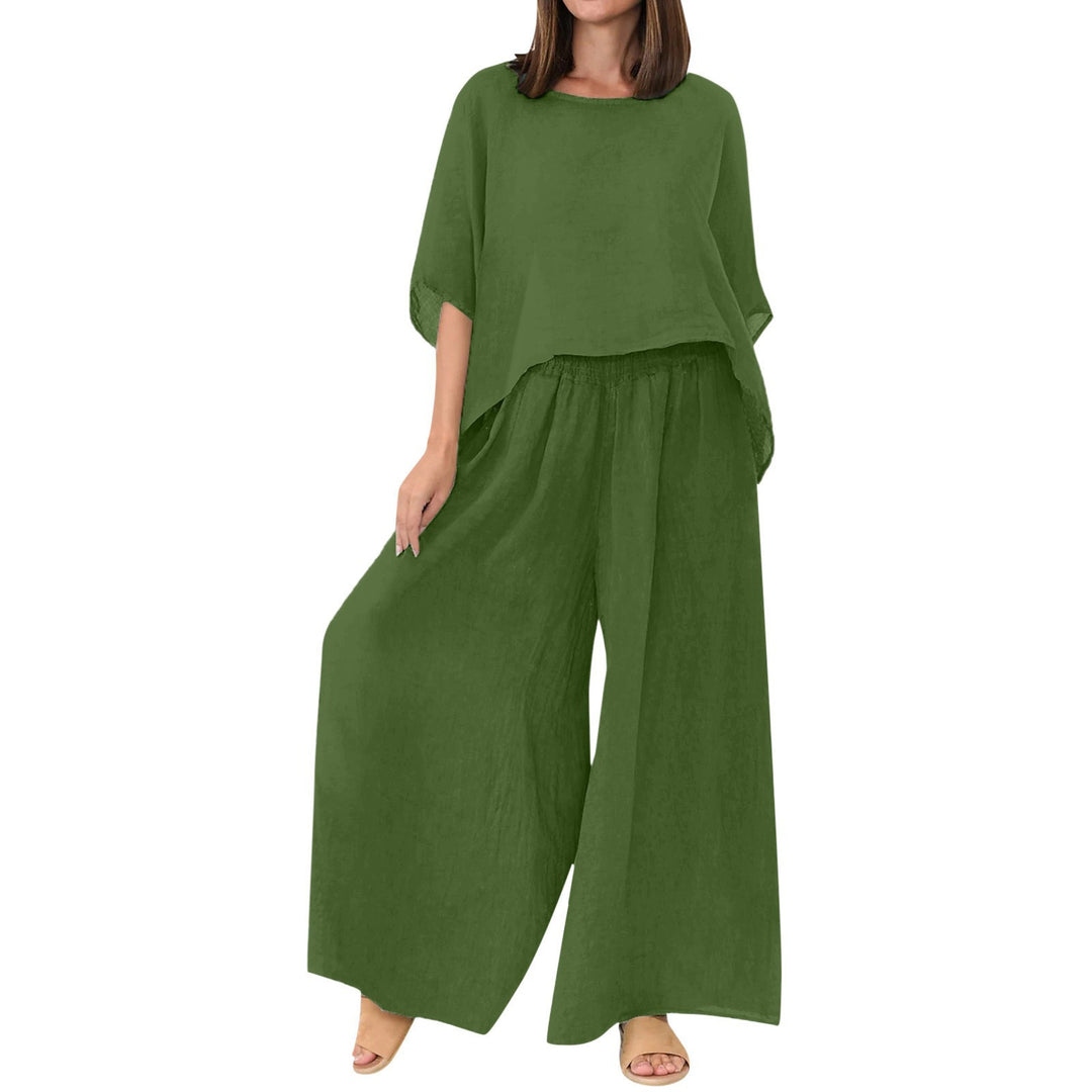 Damernas löst skuren lounge-set med kreativ topp Eva Jonsson-Eva Jonsson