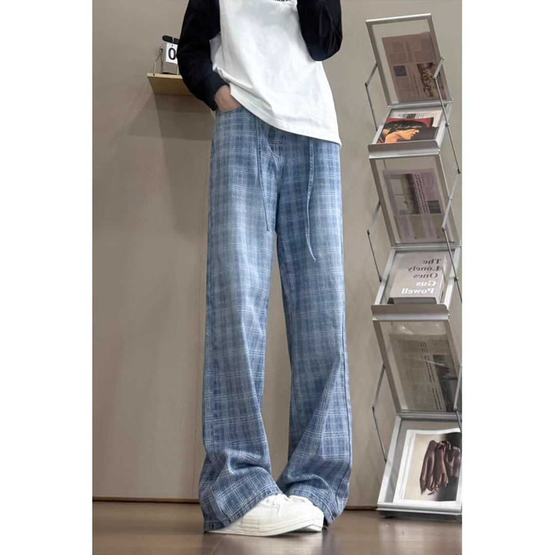 Damernas löst skuren morotsbyxor med modern rutigt mönster Eva Jonsson-Eva Jonsson