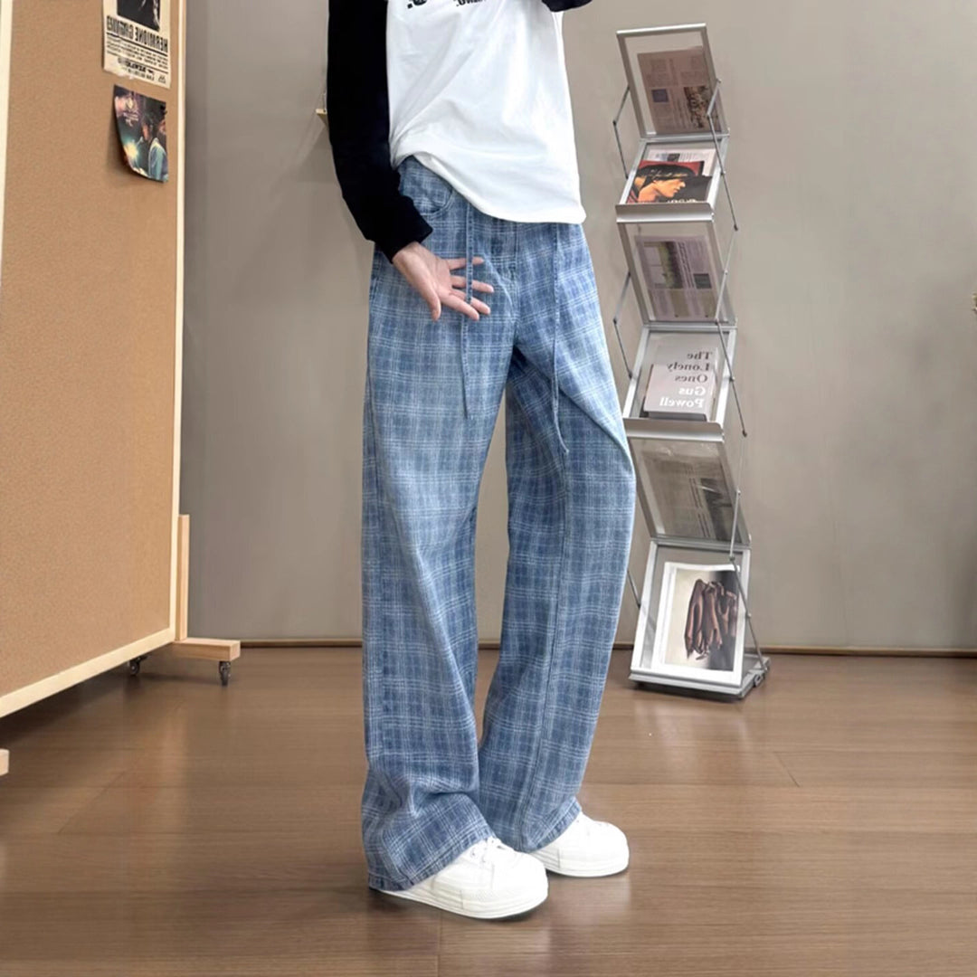 Damernas löst skuren morotsbyxor med modern rutigt mönster Eva Jonsson-Eva Jonsson