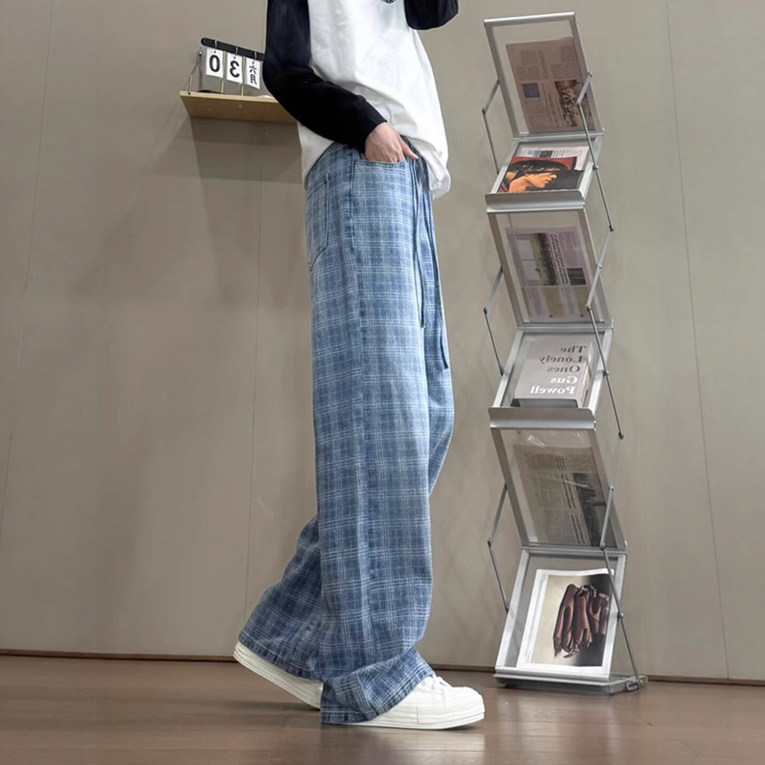 Damernas löst skuren morotsbyxor med modern rutigt mönster Eva Jonsson-Eva Jonsson