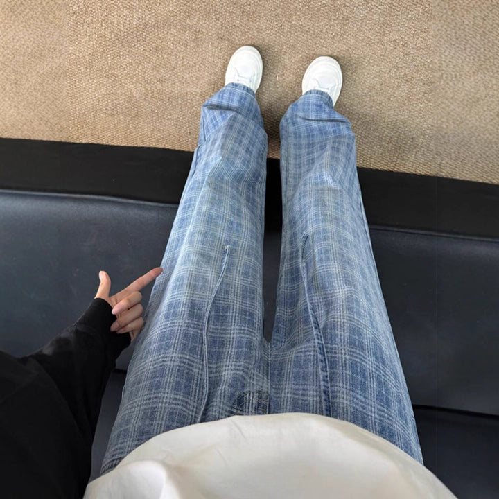 Damernas löst skuren morotsbyxor med modern rutigt mönster Eva Jonsson-Eva Jonsson