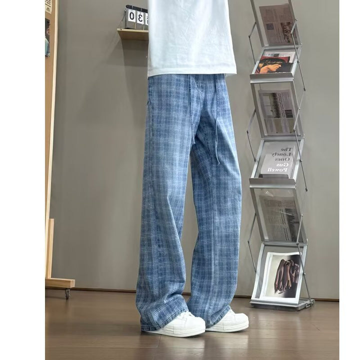 Damernas löst skuren morotsbyxor med modern rutigt mönster Eva Jonsson-Eva Jonsson