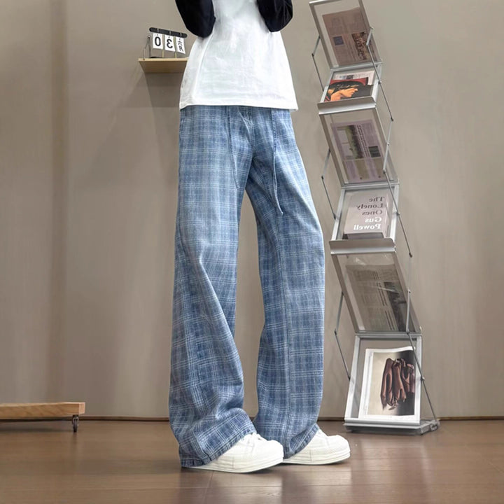 Damernas löst skuren morotsbyxor med modern rutigt mönster Eva Jonsson-Eva Jonsson