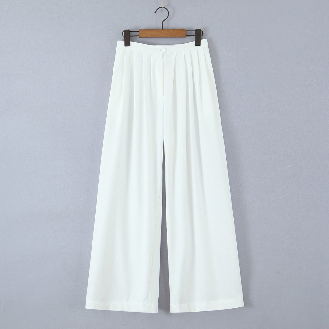 Damernas löst skurna kostymbyxor med elegant plissering Eva Jonsson-Eva Jonsson