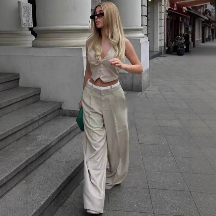 Damernas löst skurna loungebyxor med elastisk midja och sidfickor Eva Jonsson-Eva Jonsson