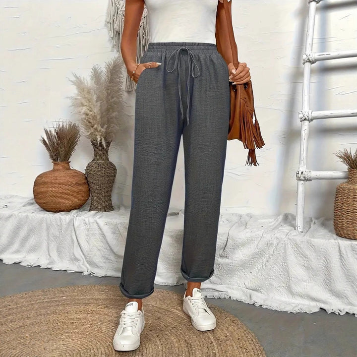 Damernas loungebyxor med elastisk midja och moderna detaljer Eva Jonsson-Eva Jonsson