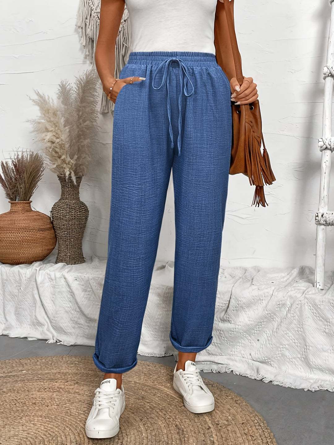 Damernas loungebyxor med elastisk midja och moderna detaljer Eva Jonsson-Eva Jonsson