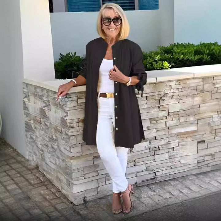 Damernas luftig långblazer med elastiska ärmar Eva Jonsson-Eva Jonsson