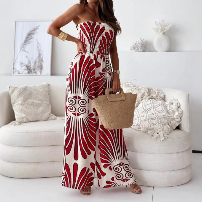 Damernas luftig maxijumpsuit med urringat design och praktiska sidofickor Mirla-Eva Jonsson