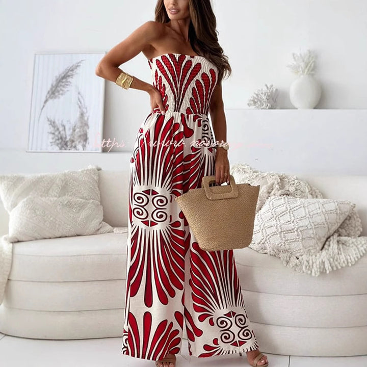 Damernas luftig maxijumpsuit med urringat design och praktiska sidofickor Mirla-Eva Jonsson