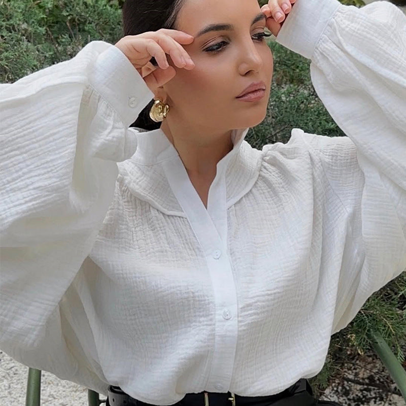 Damernas luftig oversize-blus med texturerat tyg Eva Jonsson-Eva Jonsson