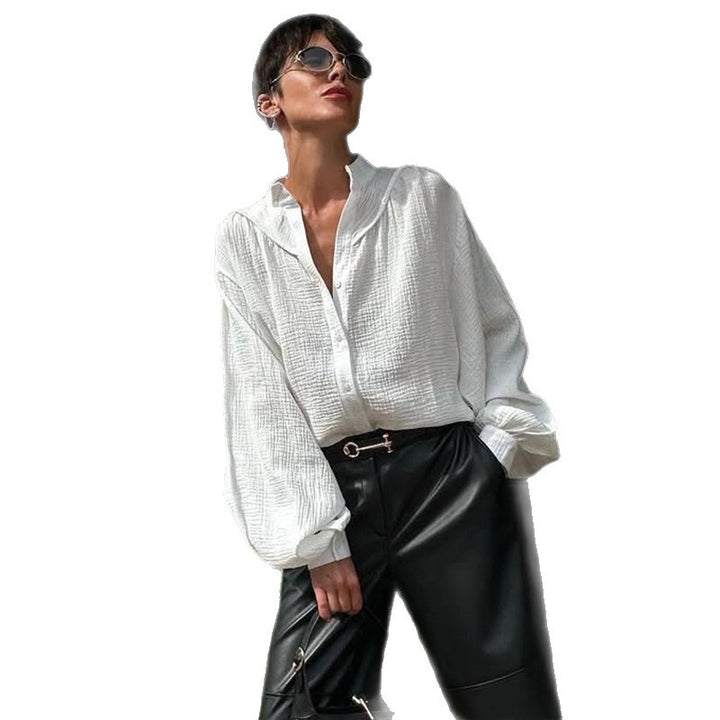 Damernas luftig oversize-blus med texturerat tyg Mirla-Eva Jonsson