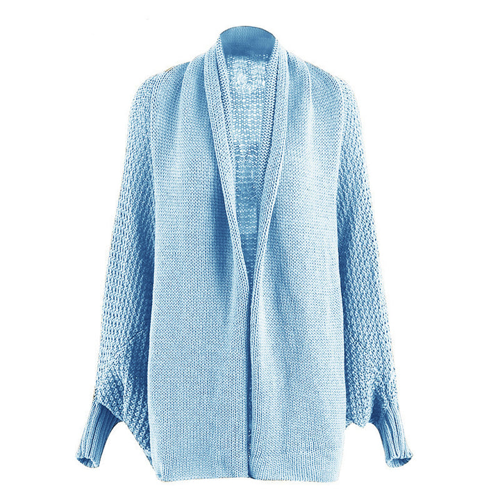 Damernas luftig stickad cardigan med öppen framsida och voluminösa ärmar Eva Jonsson-Eva Jonsson