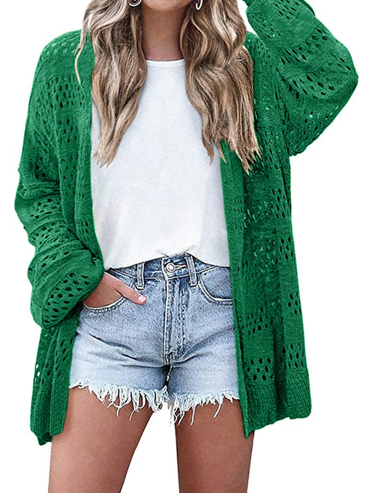 Damernas luftig stickad jacka med transparent mönster Eva Jonsson-Eva Jonsson