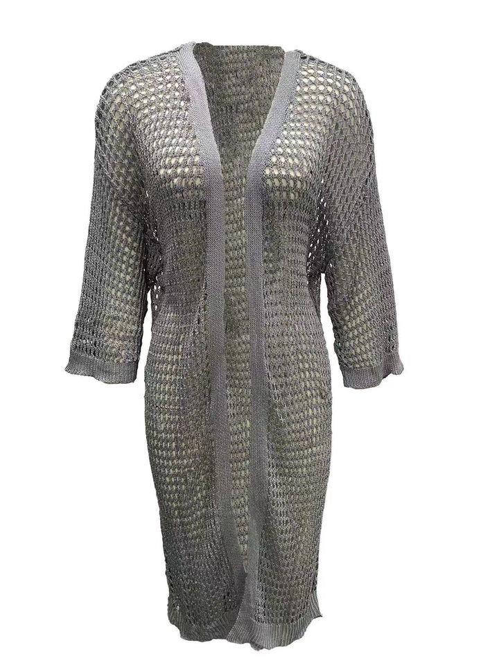 Damernas luftig virkade jacka i boho-stil med vid passform Eva Jonsson-Eva Jonsson