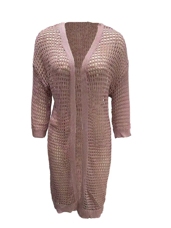 Damernas luftig virkade jacka i boho-stil med vid passform Eva Jonsson-Eva Jonsson