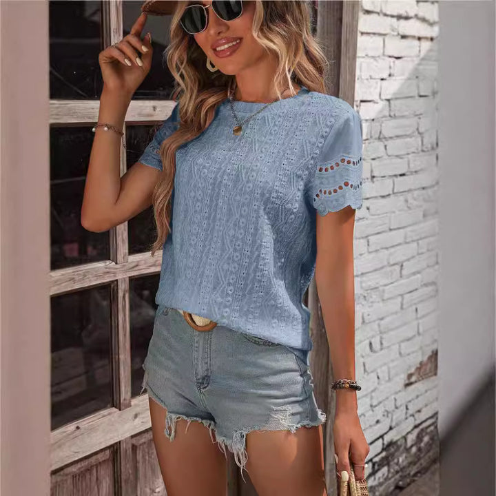 Damernas luftiga blus med broderi Eva Jonsson-Eva Jonsson