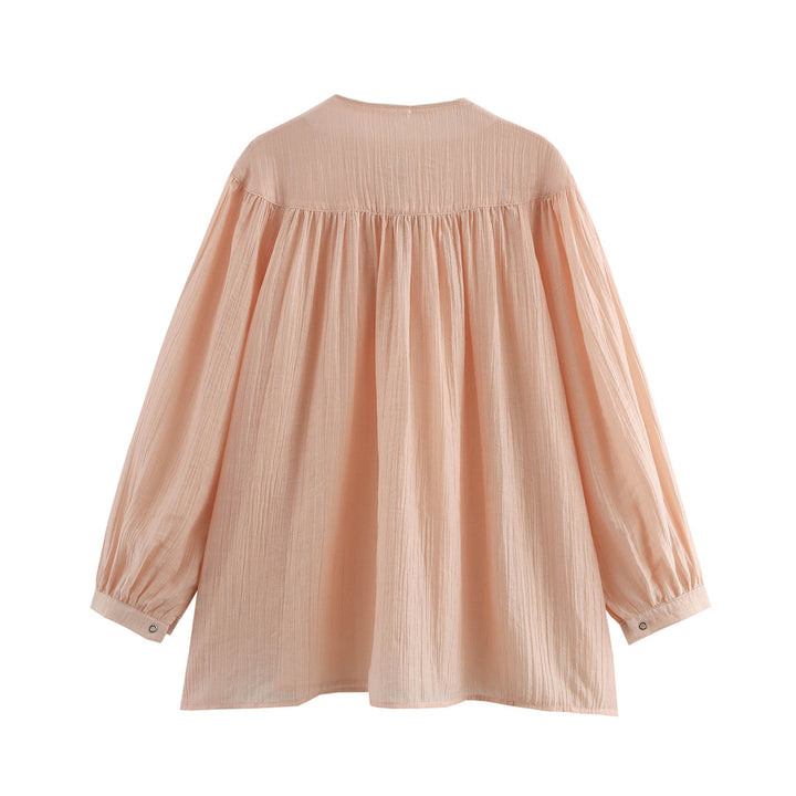 Damernas luftiga blus med dekorativ dragsko Eva Jonsson-Eva Jonsson