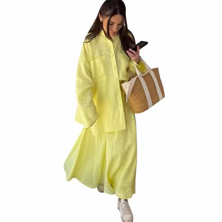 Damernas luftiga maxiklänning med elegant skjortkrage Eva Jonsson-Eva Jonsson