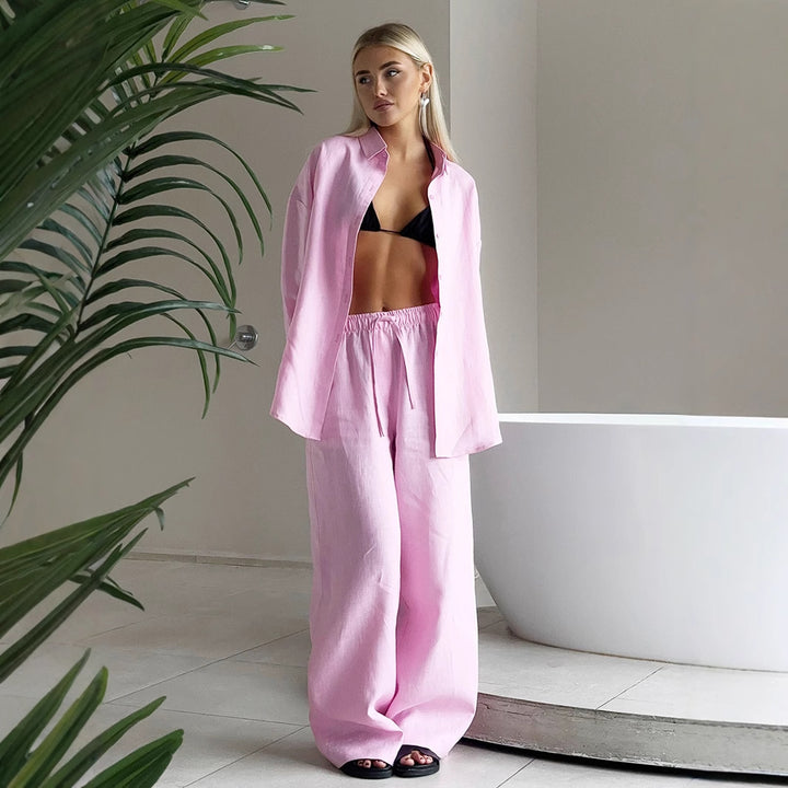 Damernas luftiga och stiliga linnekostymset Eva Jonsson-Eva Jonsson