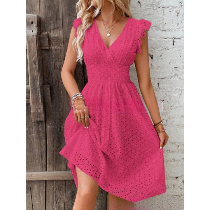 Damernas luftiga sommarklänning med rufsdetaljer Eva Jonsson-Eva Jonsson