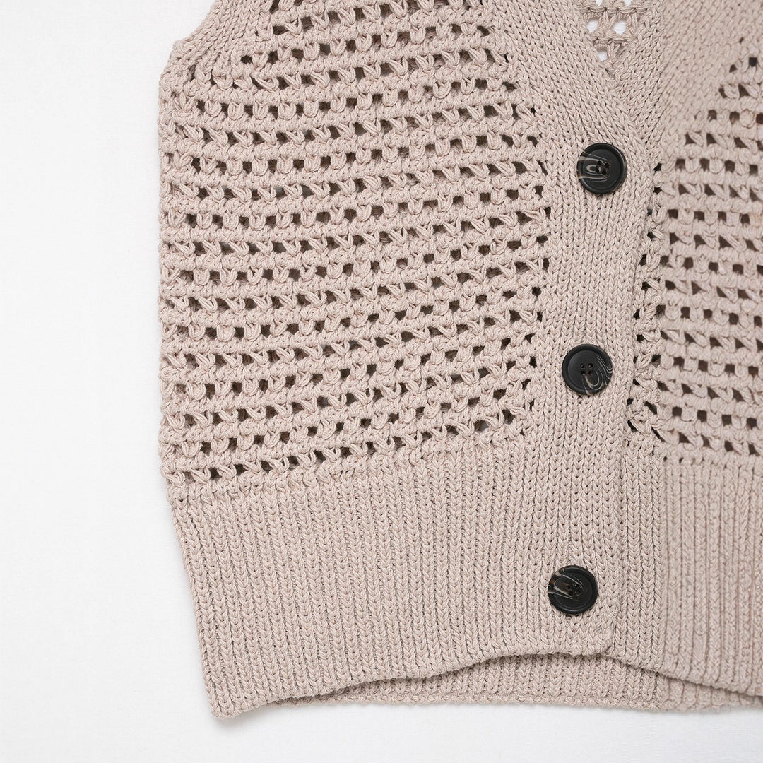 Damernas luftiga stickad väst Eva Jonsson-Eva Jonsson