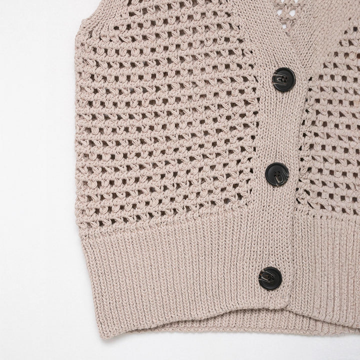 Damernas luftiga stickad väst Eva Jonsson-Eva Jonsson