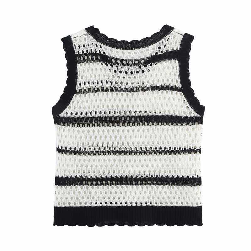 Damernas luftiga stickade jacka med mode-randmönster Eva Jonsson-Eva Jonsson