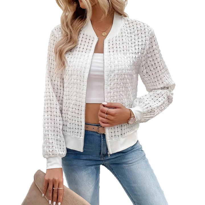 Damernas luftiga sweatshirtjacka med trendig strukturdesign Eva Jonsson-Eva Jonsson