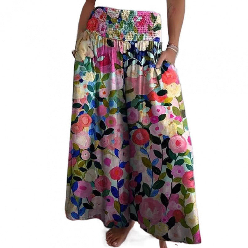 Damernas luftiga vida byxor med elastisk midja och fickor Eva Jonsson-Eva Jonsson