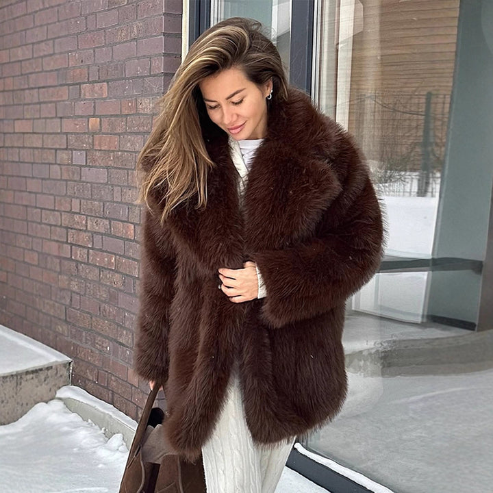 Damernas lyxiga konstpälsjacka Eva Jonsson-Eva Jonsson