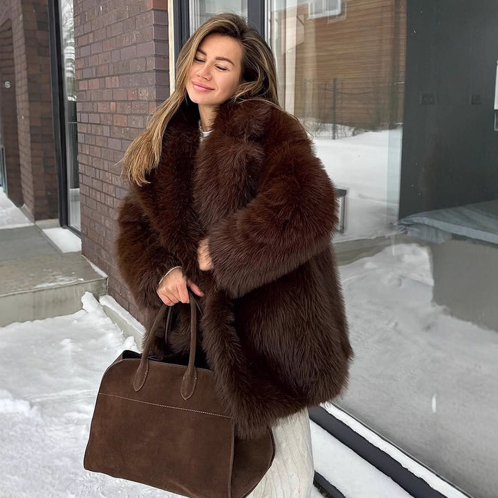 Damernas lyxiga konstpälsjacka Eva Jonsson-Eva Jonsson